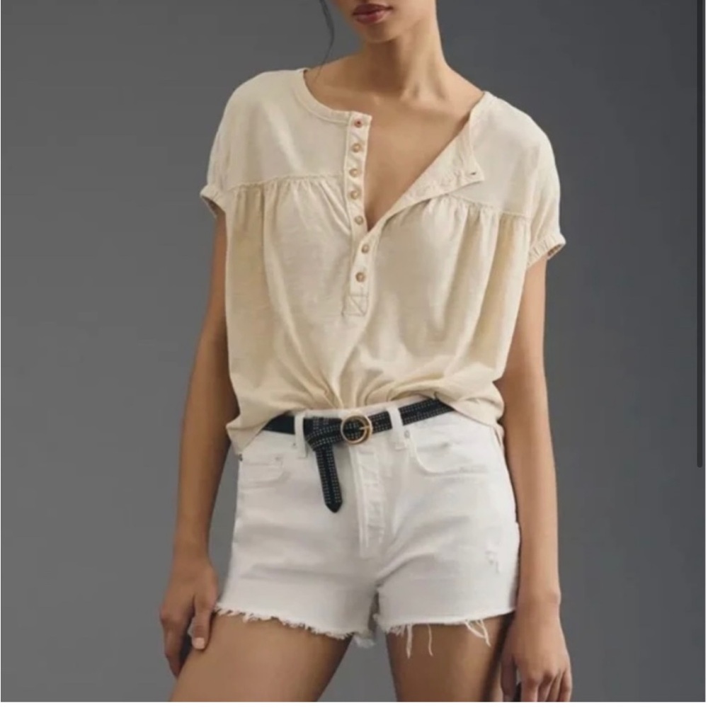 Pilcro Anthropologie button t-shirt